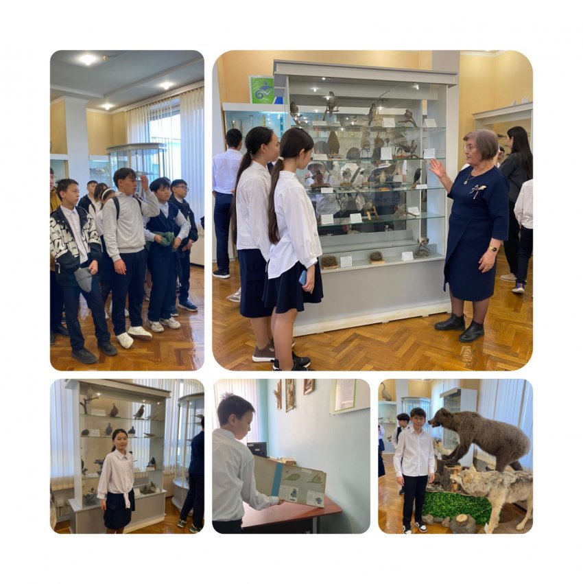 Экскурсия по музею кафедры биологии Восточно-Казахстанского университета имени Сарсена Аманжолова.